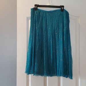 BEAUTIFUL TEAL SILK, LINED SKIRT